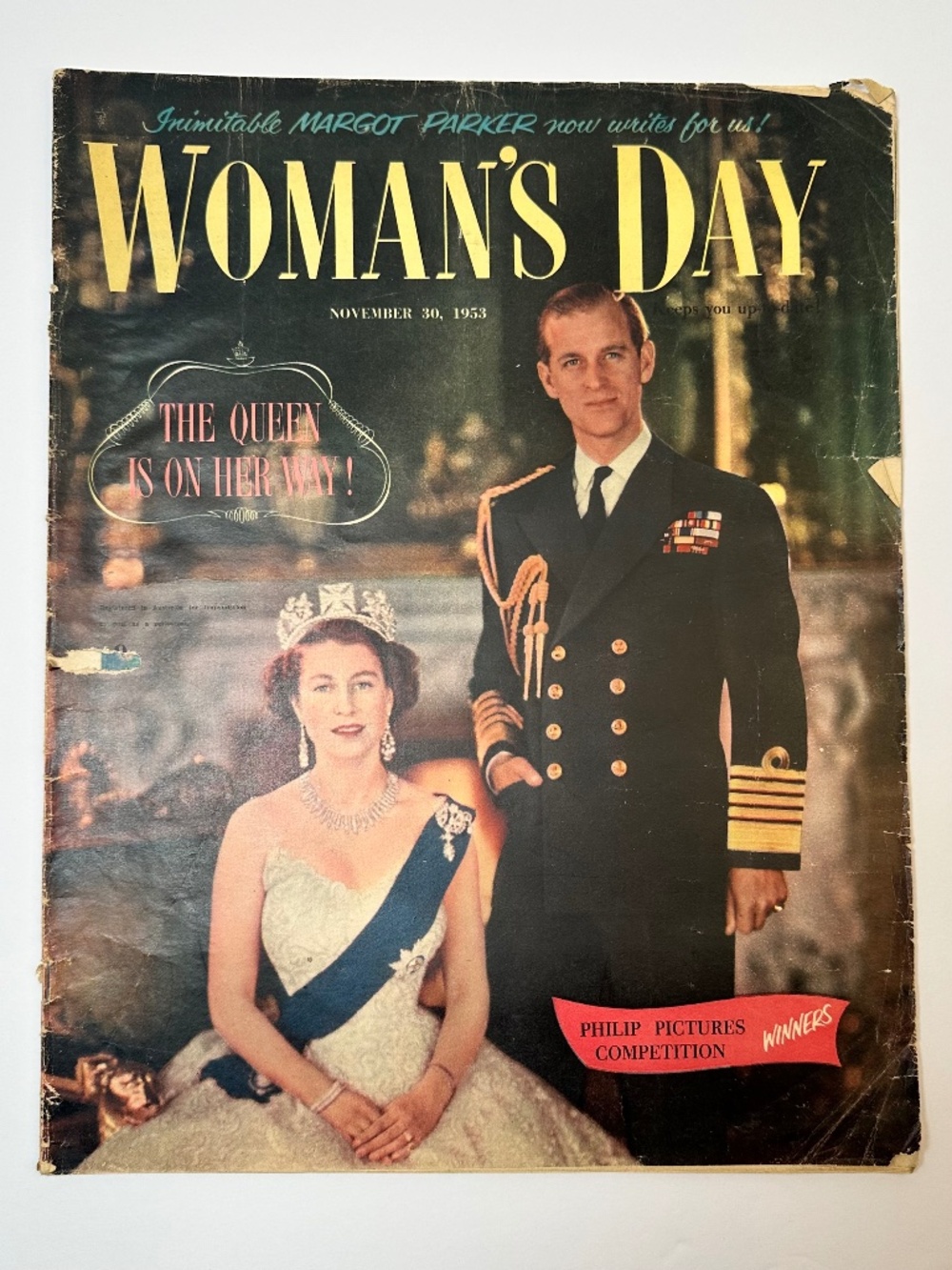 Vintage Woman’s Day Magazine Nov 30 1953 Queen Elizabeth Prince Philip Cover